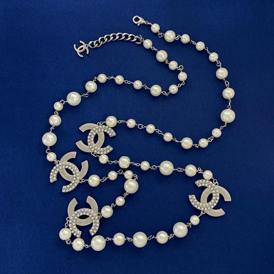 Chanel Pearl Necklace Long