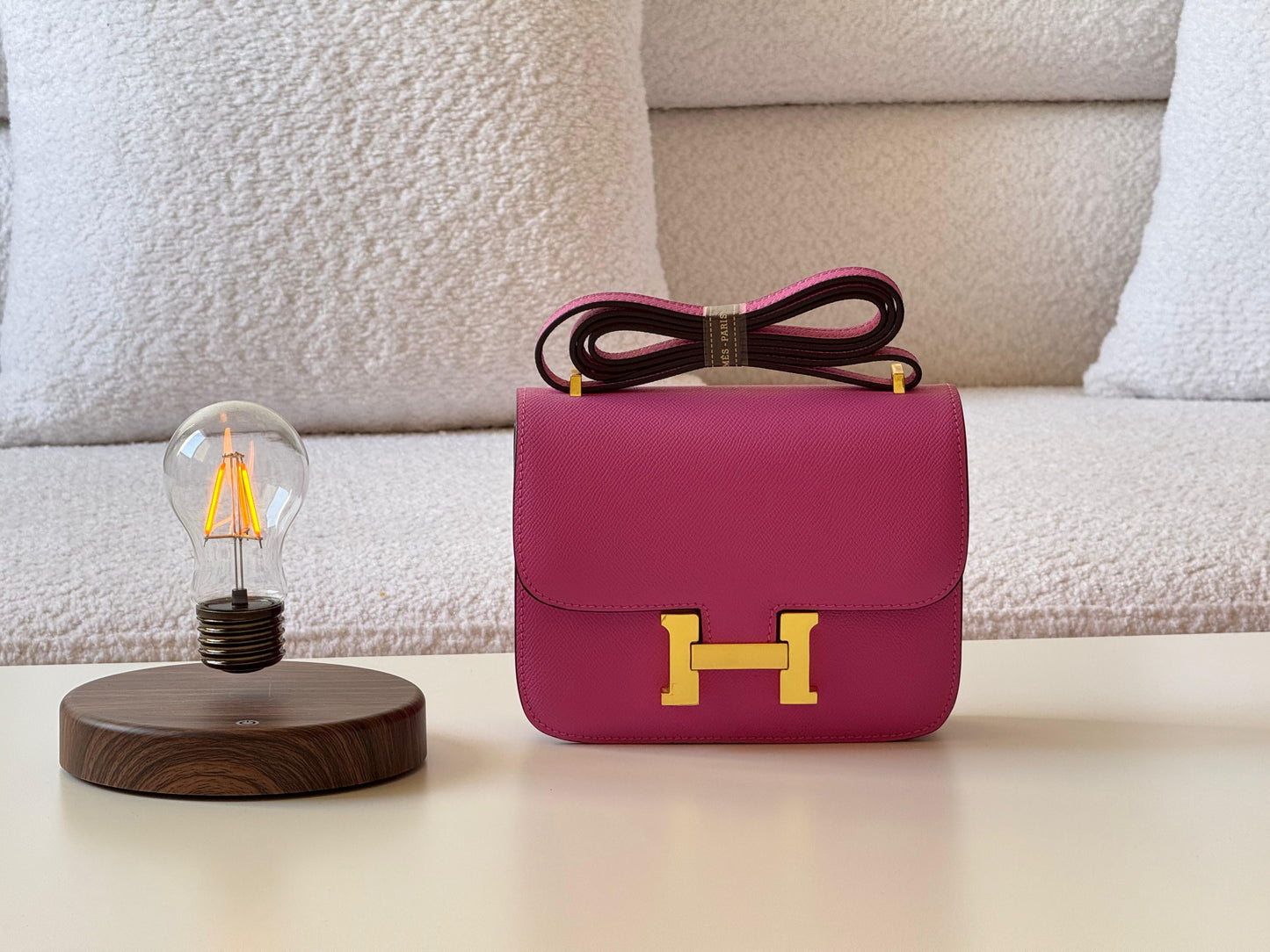 Hermes Constance 18 Mini Rouge Casaque Epsom Gold Hardware  Bag